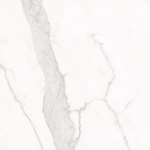 Carrelage qui imite le marbre de Calacatta. De couleurs blanches avec des larges et plus fines veines blanches