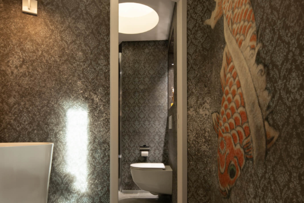 Rénovation d'une tapisserie d'une salle de bains avec puits de lumières. Rénovation à Montreux
